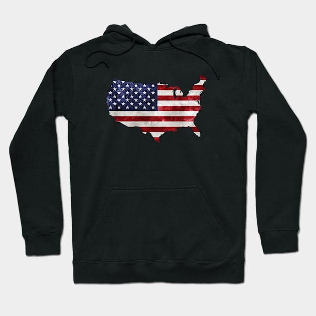 Grunge Bless America Hoodie by Nanoe